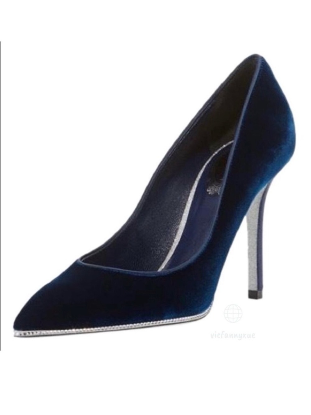 Rene caovilla crystal sole embellished velvet pumps 7 37.5